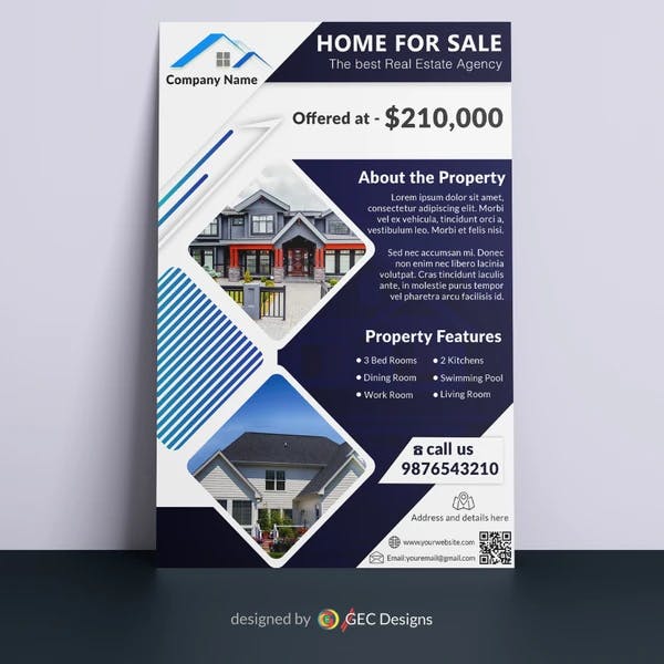 Property for sale Real Estate Flyer Template