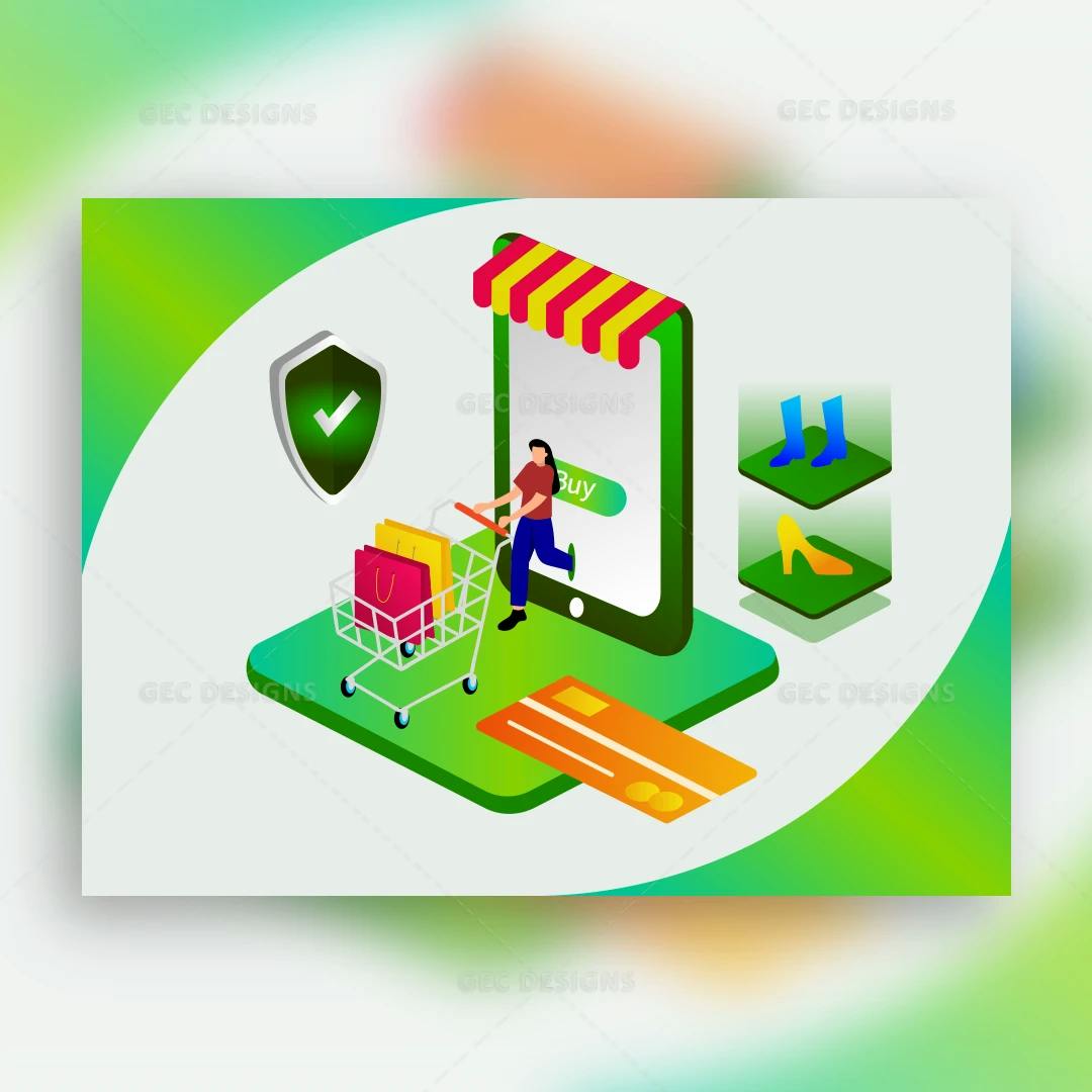 The Future of Retail E-Commerce Concept Vector Illustration